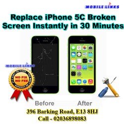 iPhone 5C Cracked Screen Instant Replacement Repair in 30 Minutes